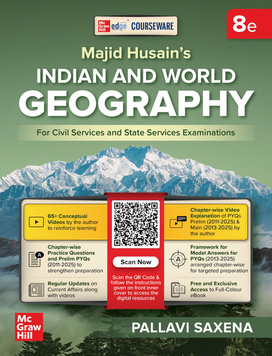 Indian & World Geography, 8e for UPSC 2026-27 by Pallavi Saxena | 65+ Conceptual Videos | Prelims & Mains PYQs (2011-2025) | Chapter-wise Practice Questions | E-book access | Tips & Tricks | Maps