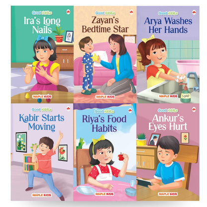 Story Books for Kids - Good Habits (Illustrated) (Set of 6 Books)- Bedtime Stories - Early Learning for Kids - Age 3+ - Read Aloud to Infants, Toddlers