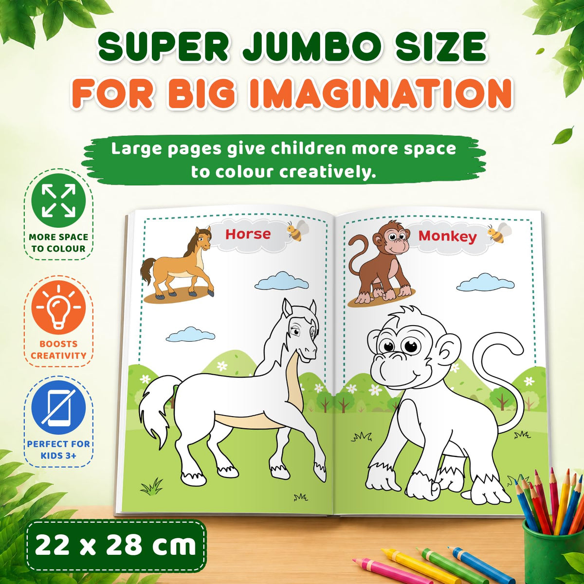 Super Jumbo Colouring Book (Animals & Birds)