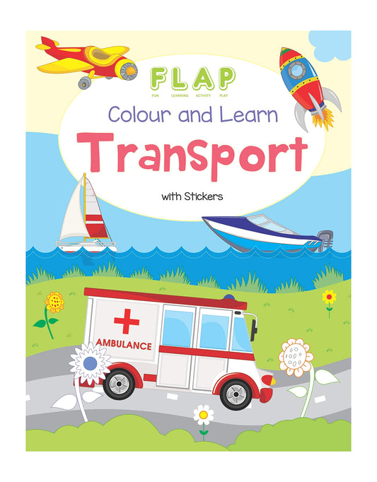 FLAP - STICKER + COLORING BOOK - TRANSPORT book cover