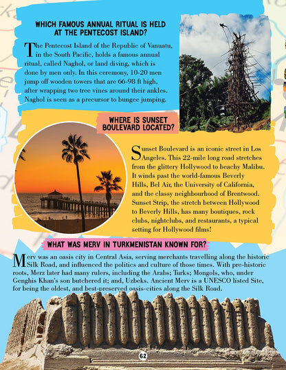 Amazing Places Encyclopedia for Children Age 5–15 Years | Illustrated Geography Book with Fun Facts, Trivia Questions & Answers | Learn About Famous Landmarks, Natural Wonders, Countries, Continents, Oceans & World Monuments