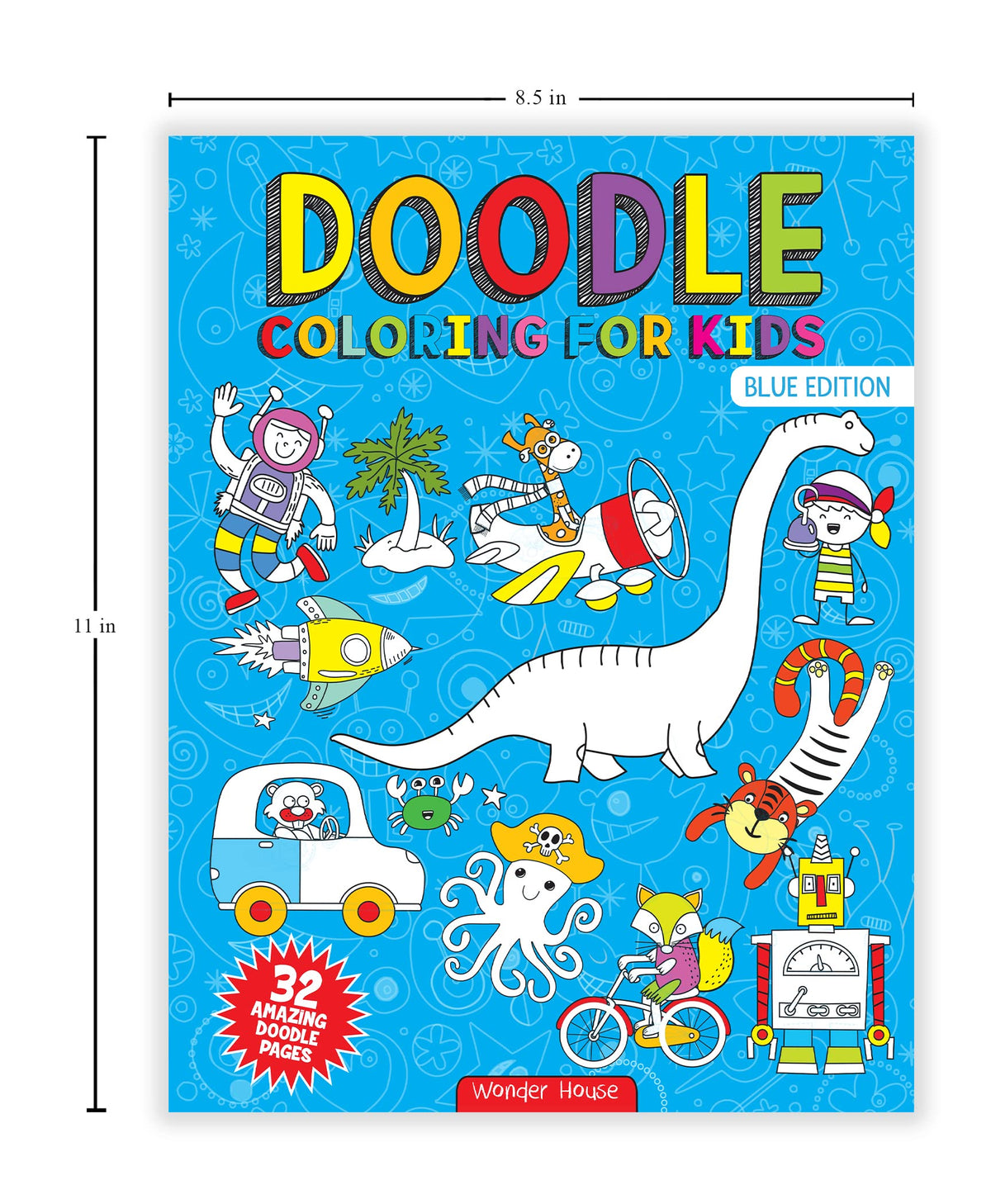 Doodle Coloring For Kids - Blue Edition