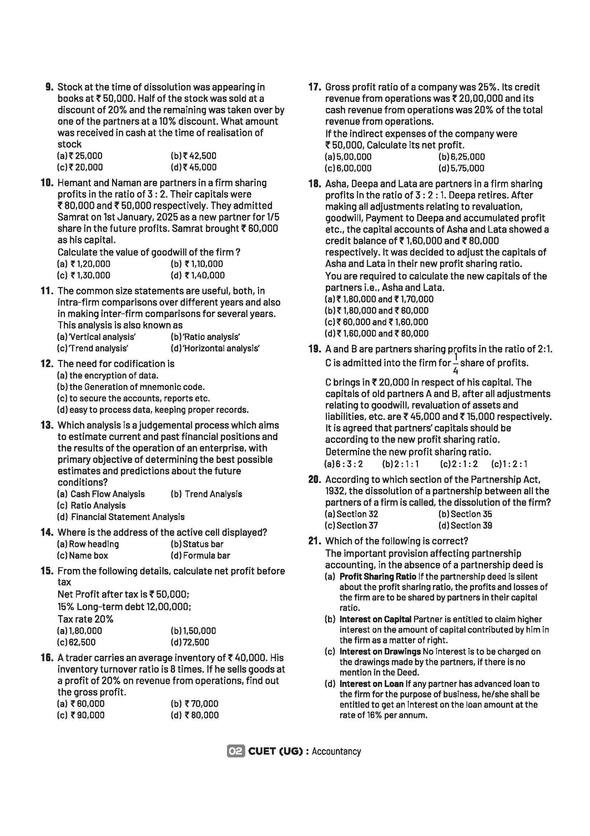 Arihant CUET UG Accountancy Chapterwise Notes & Question Bank 2026 | Based on Latest NTA Pattern | Chapterwise Quick Notes, NCERT Based MCQs, Case & ... + CUET 2025 Solved Paper | English Medium