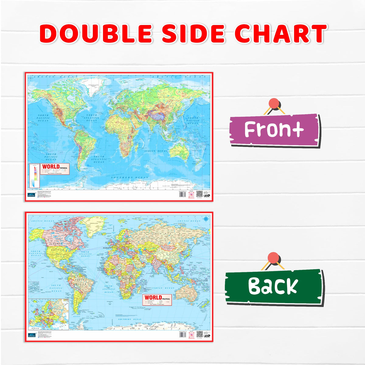 World and India Map Early Learning 30 inch X 20 inch Educational Chart for Kids- Non-Tearable and Waterproof, Double Sides Printed Laminated Chart, ... - Paper Print Wall Chart – 27 November 2025