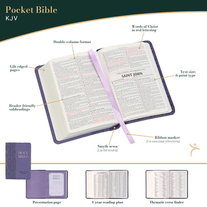 KJV Bible Mini Pocket Purple