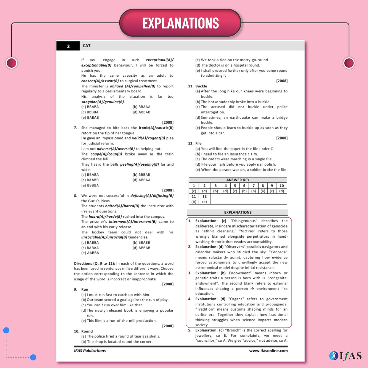 CAT Books 2026 | Chapter-Wise & Topic-Wise CAT 25 Years Solved Papers with Detailed Solutions | Best CAT PYQ Book for Exam Preparation | IFAS Publications