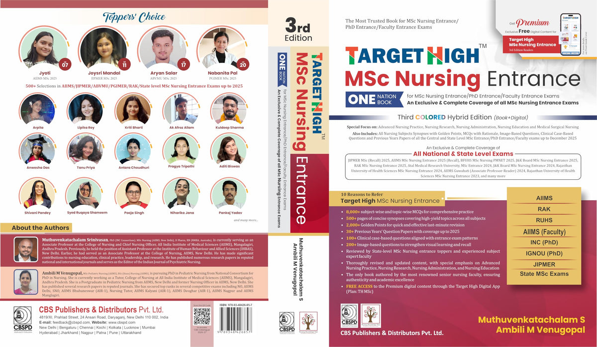 TARGET HIGH MSc Nursing Entrance, 3rd COLORED HYBRID EDITION (PB 2026)