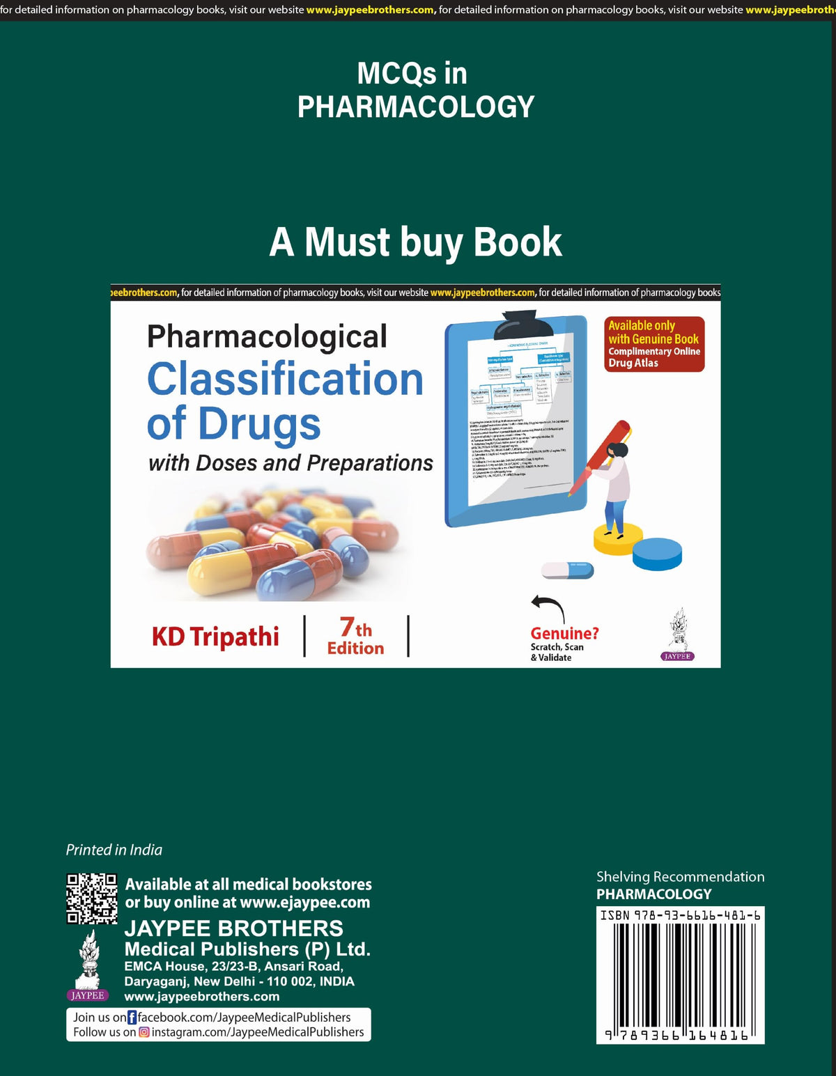 MCQs in Pharmacology, 6/E with 2,300+ MCQs for MBBS 2nd Year Students | Chapter-wise Self-Assessment and Exam Revision Bank with Explanatory Answers, Covering the Complete Syllabus: 1