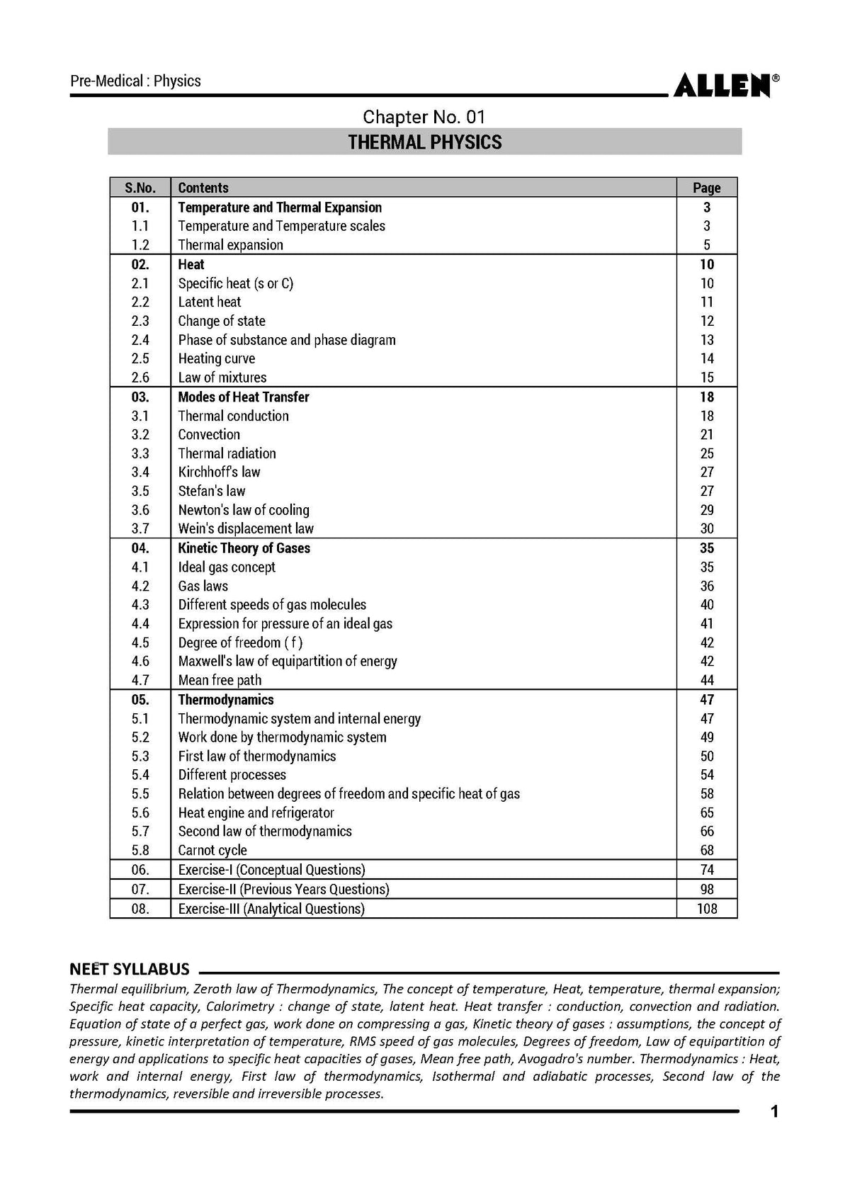 ALLEN PHYSICS NEET-UG Study Material Package for 11th, 12th & 12th Passed with Solutions (Set of 8 Modules) in English