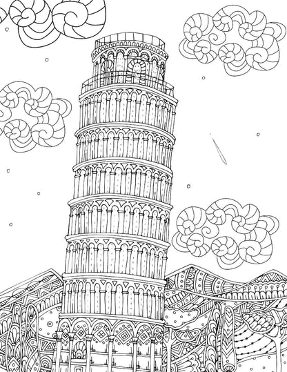 Cityscape – Colouring Book for Adults | Adult Coloring Activity Book with 32 Detailed City Designs | High-Quality Paper Suitable for Colouring Pencils, Gel Pens & Sketches