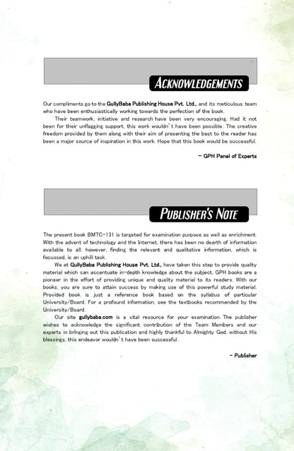 Gullybaba IGNOU BSCG 1st Sem BMTC-131 Calculus in English (Latest Edition)