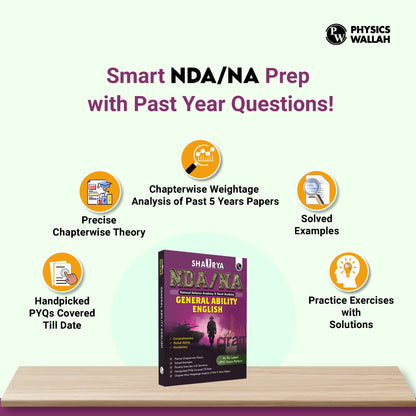 PW Shaurya NDA Book 2026 – NDA/NA General Ability English | Latest 2025 Solved Paper | Comprehension, Verbal Ability, Vocabulary | Chapterwise Theory, PYQs, Practice Exercises
