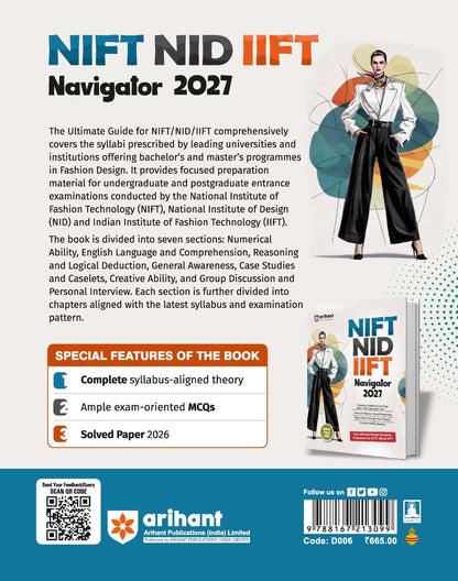 Arihant NIFT/NID/IIFT Entrance Exam 2027 | Complete Study Guide for NIFT,NID & IIFT, GAT, CAT & Situation Test | Concept Theory, Visual Sketching, Mock Tests & Previous Year Papers | Solved Paper 2026