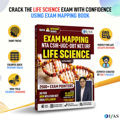 CSIR NET Life Science Books | Exam Mapping Book (Vol 1 & 2) with 5000+ Exam Pointers & Latest Syllabus | Quick Revision Theory for NTA CSIR UGC NET/JRF, GATE & DBT Exams | Colourful Edition | IFAS