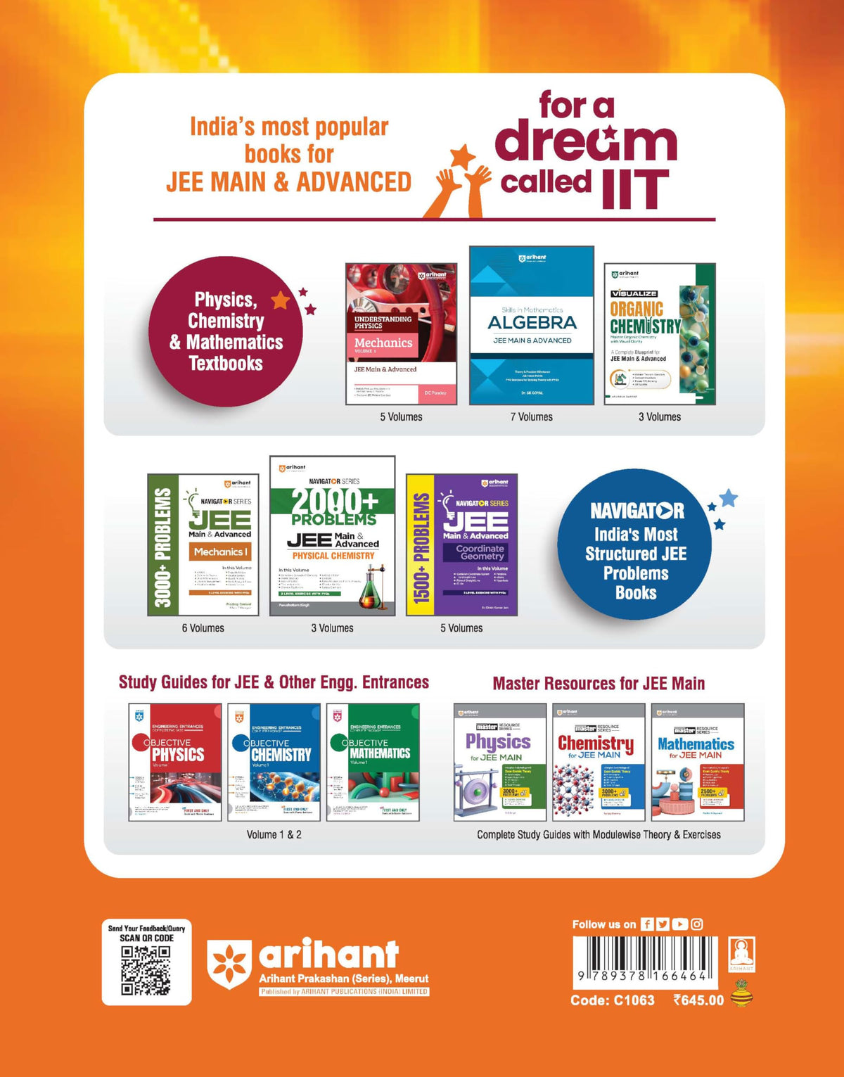 Arihant 8 Years JEE Main Physics PYQ Book 2027 | Chapterwise, Topicwise & Levelwise 3000+ MCQs| NTA Authenticated Answers, Chapter Weightage, Revision Questions & Topicwise Worksheets