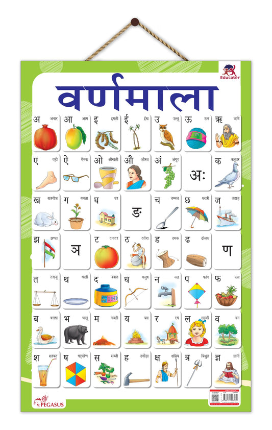 Hindi Varnmala (Alphabet) - Thick Laminated Primary Chart