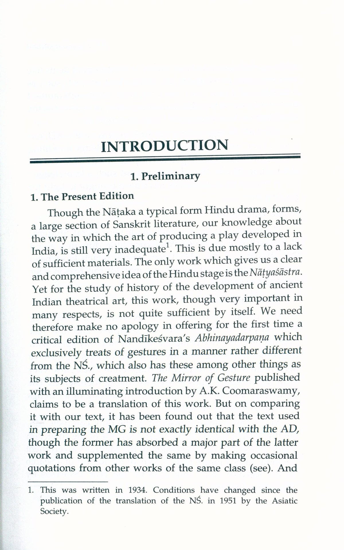 Nandikeshvara's ABHINAYADARPANAM : A Manual of Gesture and Posture used in Hindu Dance and Drama