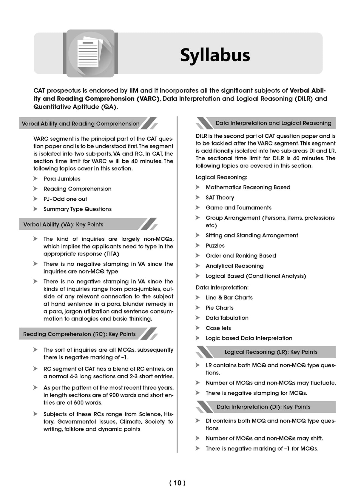 Oswaal CAT (COMMON ADMISSION TEST) | 10 YEARS’ | Chapterwise & Topicwise | Solved Papers | Question Bank | 2008 & 2017 - 2025 | (For 2026 Exam)