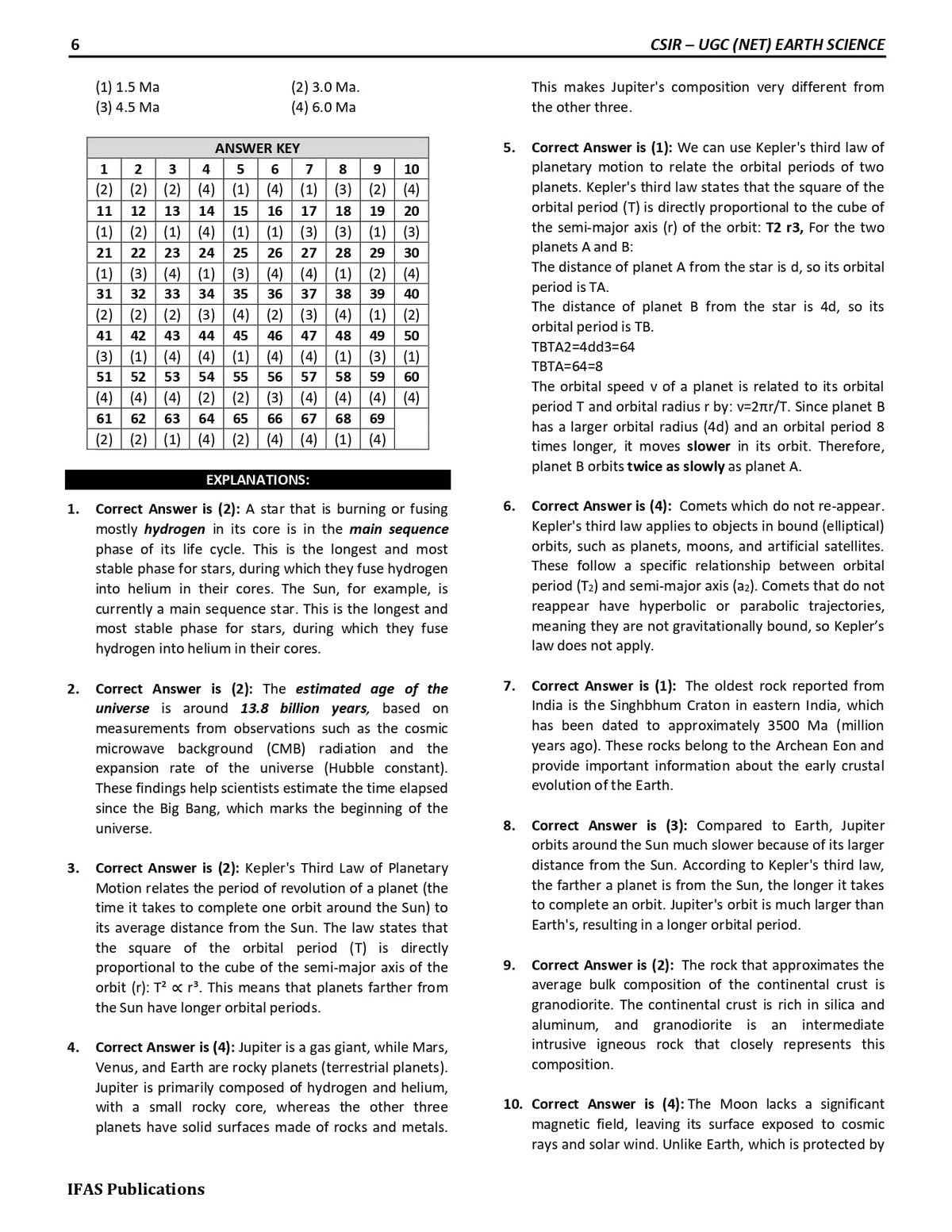 CSIR NET Earth Science & General Aptitude Books 2026 | Previous Year Solved Papers with Detailed Explanations | Topicwise Combo for NTA CSIR UGC NET/JRF, GATE & SET Exams | IFAS Publications