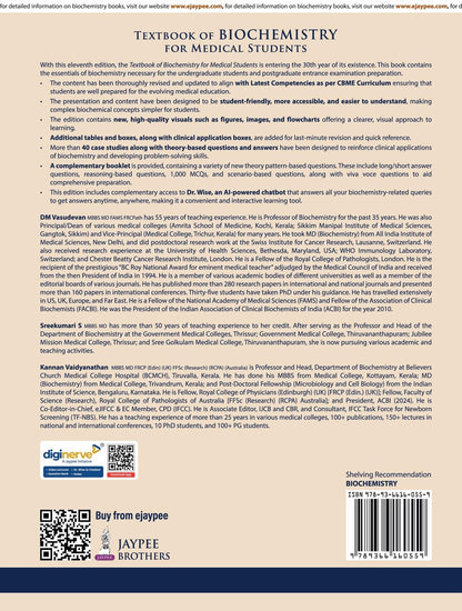 Textbook of Biochemistry for Medical Students, 11/E for MBBS 1st Year and NEET-PG | CBME-Aligned, 40 Case Scenarios, AETCOM Module | Free One Stop ... Questions: A Clinically Integrated Approach