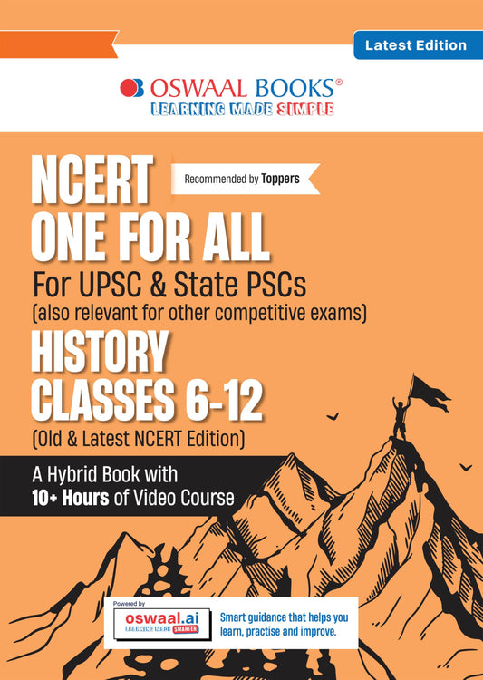 Oswaal NCERT One For All Book for UPSC & State PSCs | History Classes 6-12 (Old & New NCERT Edition) Latest Edition