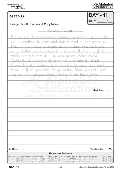 MR script and Hindi writing Combo - Speed writing in improved handwriting - Book B (For age 9+ years) - 30 Days comprehensive Handwriting practice book for speed writing and handwriting improvement