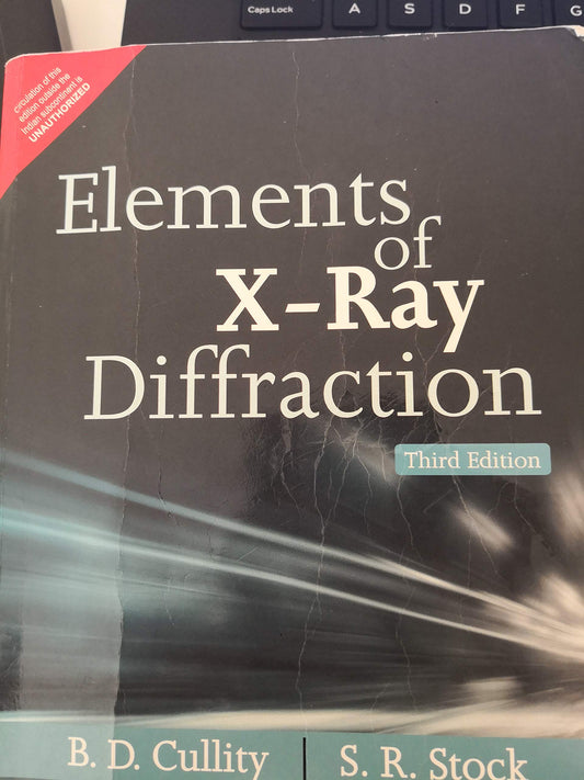 Elements of X-Ray Diffraction 3e