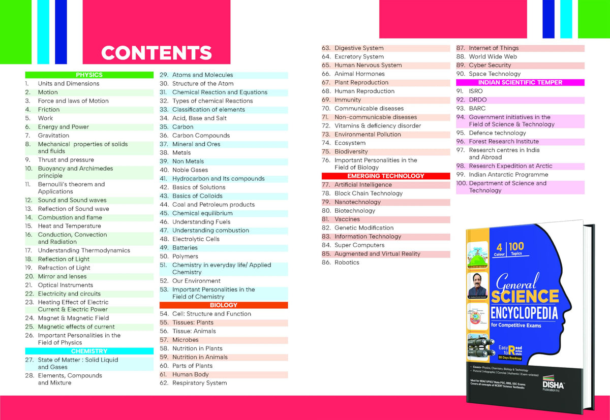 General Science Encyclopaedia for Competitive Exams | 4 colour creative GK Book powered with Pictorial & Infographic approach | Must for NDA/ UPSC/ State PSC/ RRB/ SSC/ Defence Exams