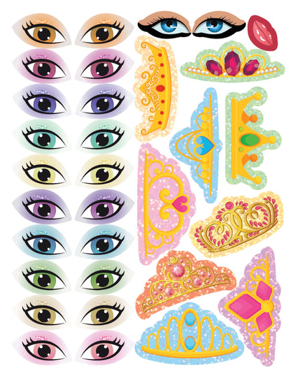 Princess Create a Face Sticker Book for Kids Ages 3-7 | Interactive Activity Book with Blank Faces to Decorate with Princess Stickers, Tiaras, Bows & ... for Girls | Imaginative Play & Creativity