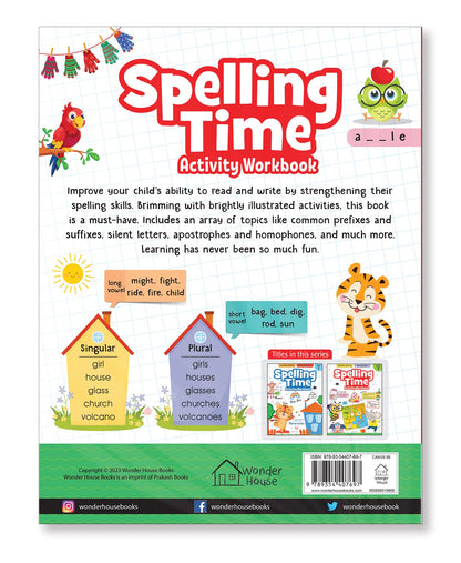 Spelling Time Activity Workbook – Book 2 | Fun Word Building & Practice Exercises | Ages 6–9 | Boost Spelling Skills Through Engaging Activities