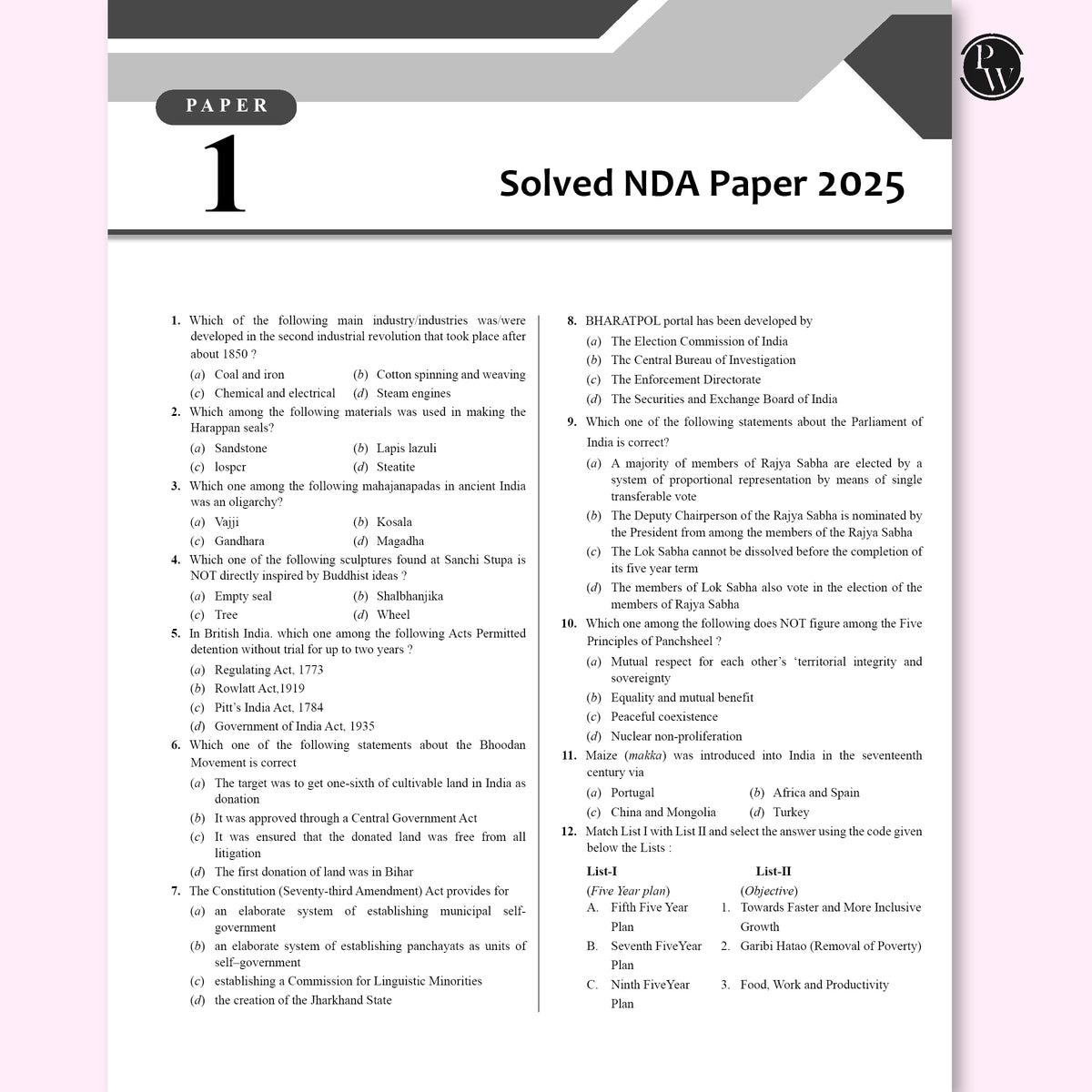 PW Shaurya NDA Book 2026 – NDA/NA General Knowledge | Latest 2025 Solved Paper | Geography, History, Economics, Political Science | Chapterwise Theory, PYQs, Practice Exercises