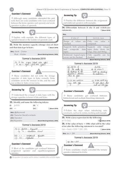 Oswaal Class 10 ICSE Question Bank Computer Applications (2017-2026) | For 2027 Exam Chapter-wise & Topic-wise with Competency Based Questions | Includes 2026 Paper - fully solved | Practice Papers