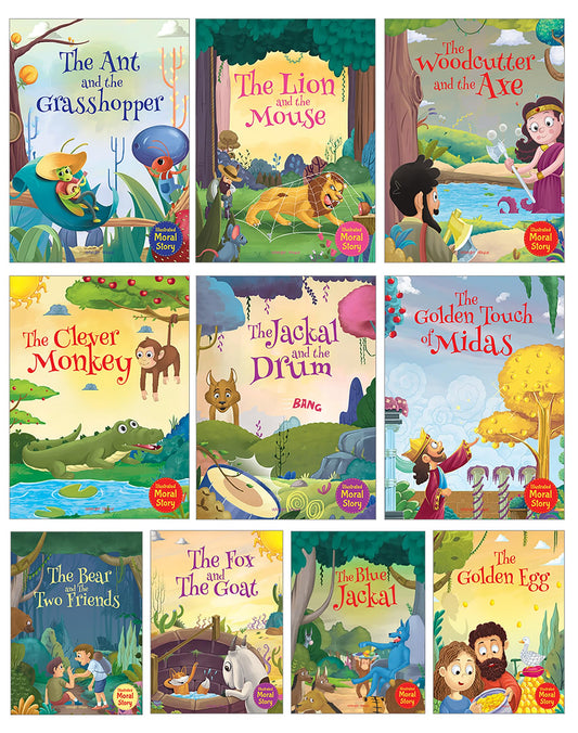 Moral Storybooks for Kids (Illustrated) with Colorful Pictures - Phonic stories - Bedtime Stories - 3 years to 6 years Old - Read Aloud to Infants, Toddlers (Set of 10 Books)