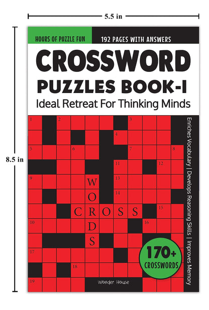 Crossword Puzzles Book 1 For Childrens (Age 8+ Years) | 170+ Engaging Puzzles & Answer | 2000+ English Words | Vocabulary Building | Cognitive & Reasoning Skills | Brain Booster | Paperback Edition
