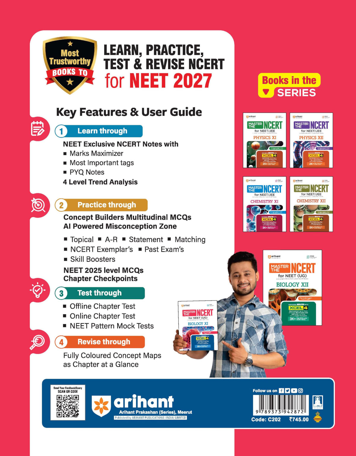 Arihant Master the NCERT Biology Class 11 | For NEET (UG) & CUET 2026-2027 | Line by Line MCQs from Latest NCERT Book | NCERT-Based 2K+ MCQs, AI-Based Misconception Zone | Revised Edition 2026