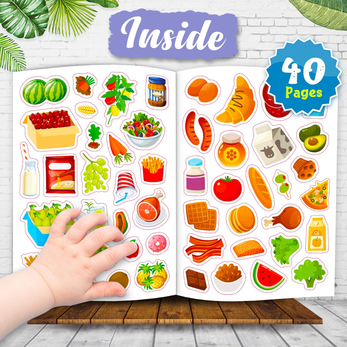 1001 Awesome Stickers Foods Book for Kids | Fun Food Stickers Activity Book | Learning & Creative Play (6+ Years)