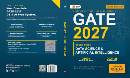GATE DA 2027 : Data Science & Artificial Intelligence Study Guide | Includes 2026-2024 Latest Solved Papers | 2600+ MCQs, NTQs & MSQs with Detailed ... Guide 2600+ MCQs Solved Papers 2024-2026