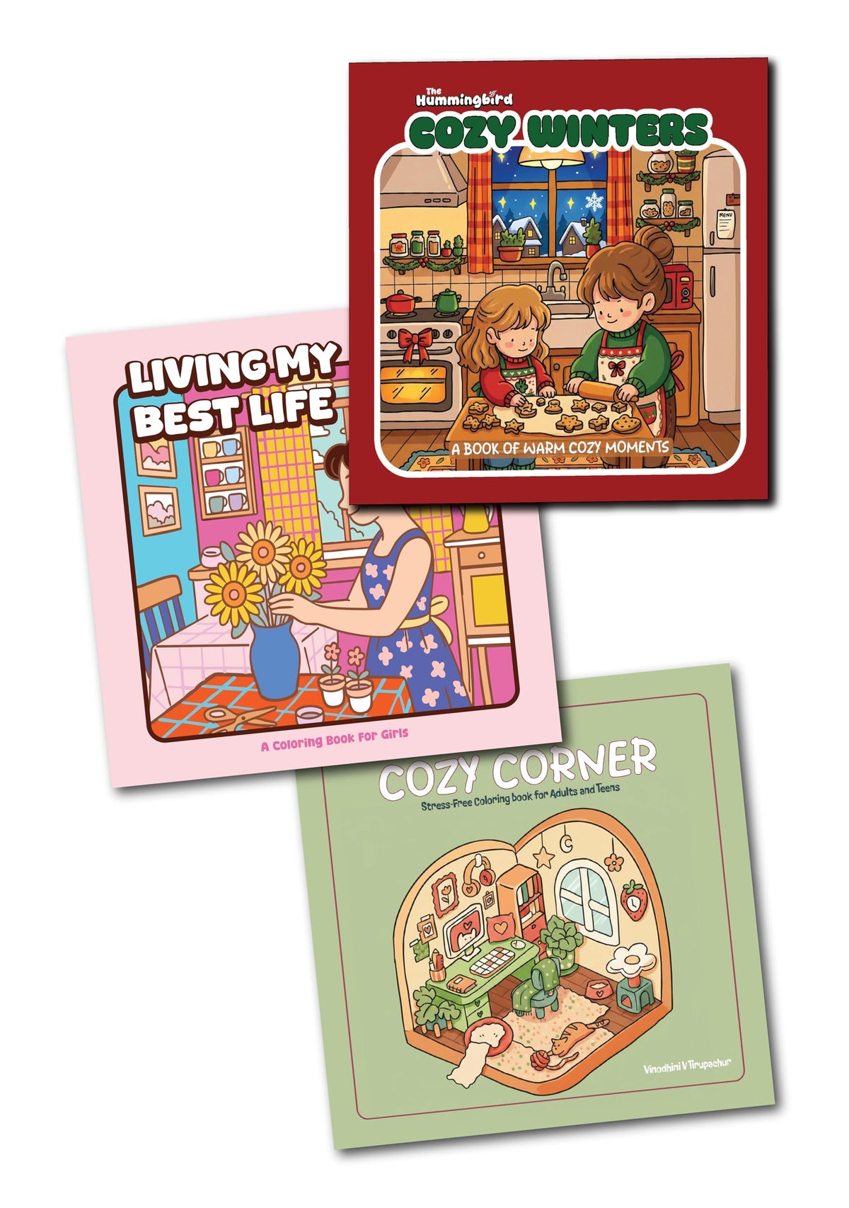 Cozy Colouring Book Bundle for Adults – 3 Relaxing Colouring Books: Cozy Corner, Cozy Winter & Living My Best Life | Mindfulness, Stress Relief, Calm, Self-Care & Creative Me-Time (Cozy Series)