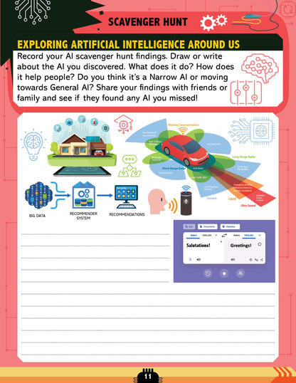 Artificial Intelligence Activity Book for Kids Age 7+ | My Journey into Artificial Intelligence | Fun & Educational Activities about AI, Computers, Machine Learning, Robots, and Voice Assistants