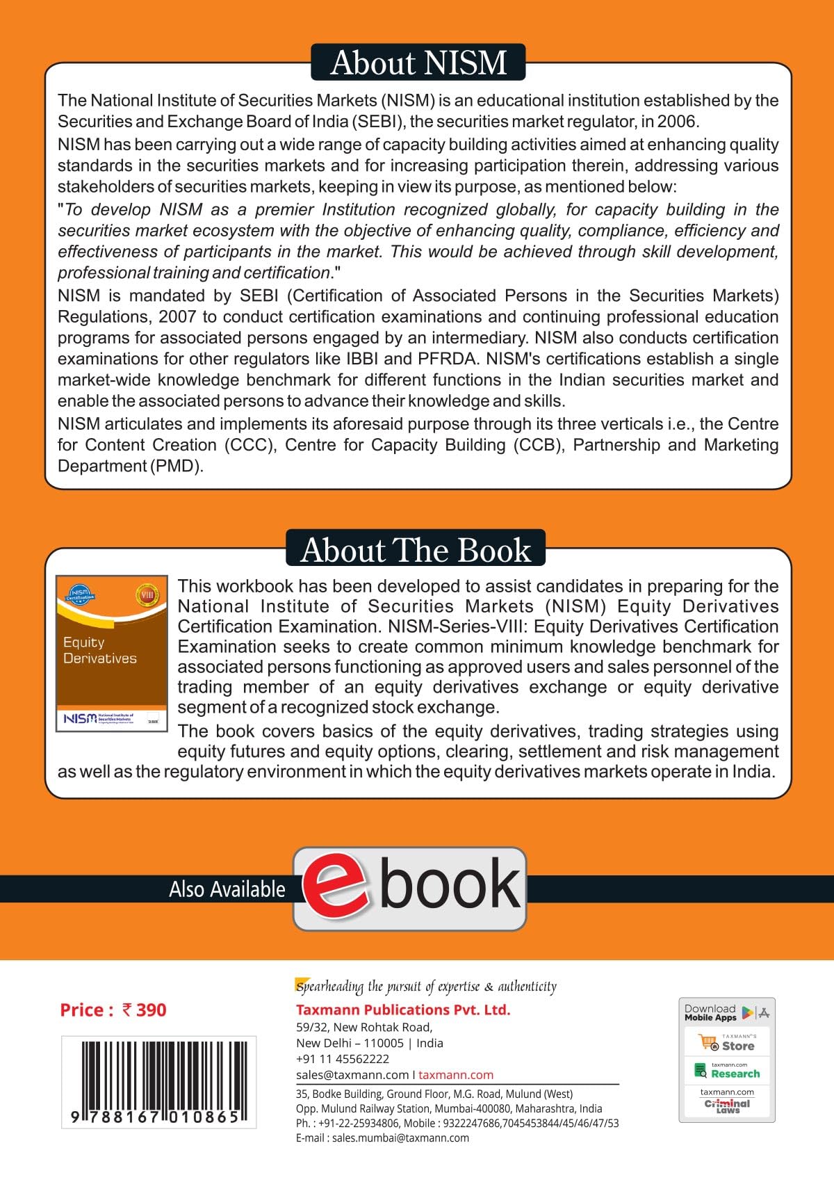 NISM X Taxmann's Equity Derivatives – Textbook on Indian Equity Derivatives Market—Futures | Options | Strategies | Clearing | Margining | Accounting | Tax—Worked out Against Live NSE & BSE Quotes