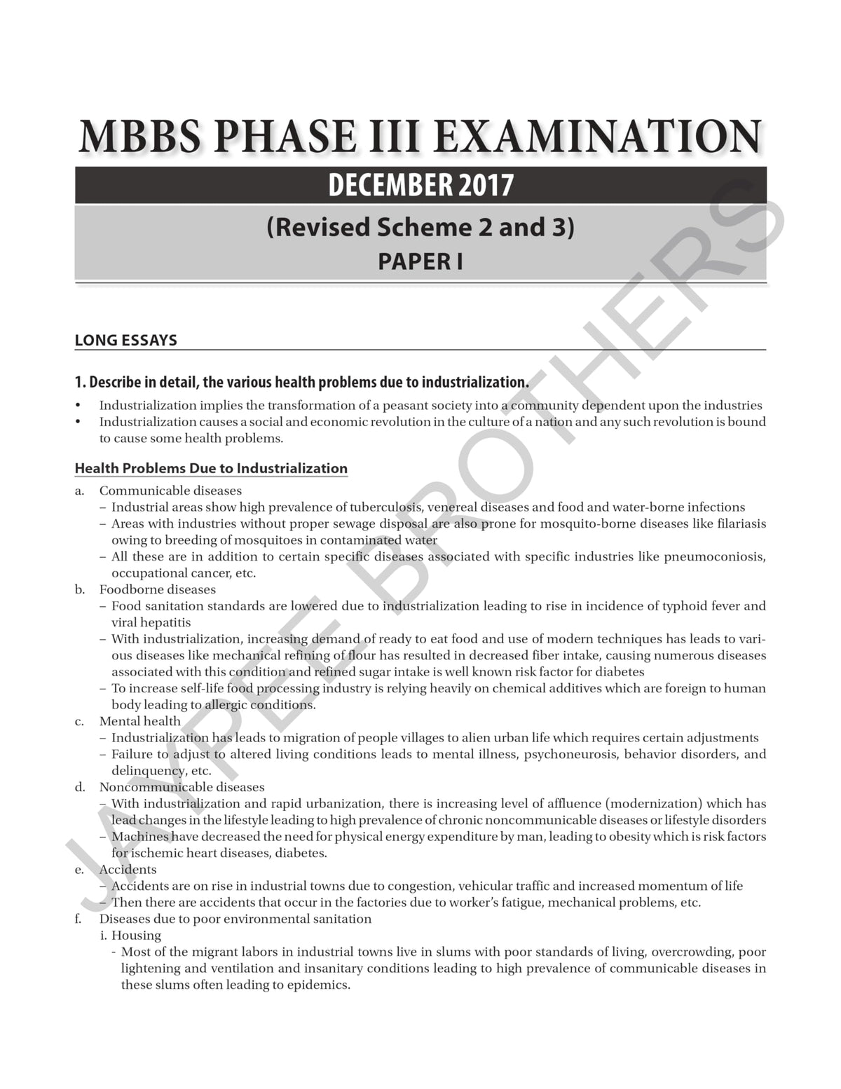 Community Medicine Solved Question Papers