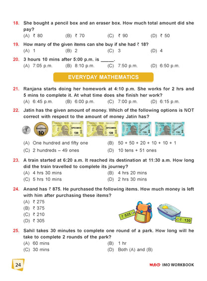 MTG International Mathematics Olympiad (IMO) Workbook Class 2 - Chapter-wise MCQs with Achievers Section - SOF Olympiad Books For 2026-27 Exam