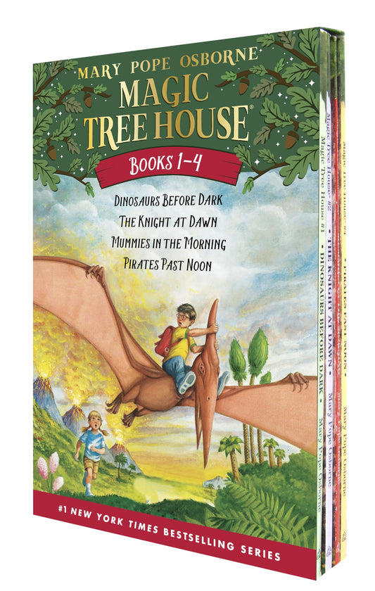 Magic Tree House Volumes 1–4 Boxed Set | Time-Travel Adventures with Jack & Annie Featuring Dinosaurs, Knights, Mummies & Pirates | Chapter Books for Ages 6+