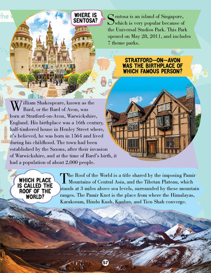 Amazing Places Encyclopedia for Children Age 5–15 Years | Illustrated Geography Book with Fun Facts, Trivia Questions & Answers | Learn About Famous Landmarks, Natural Wonders, Countries, Continents, Oceans & World Monuments