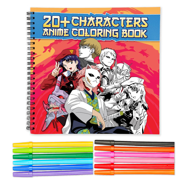 The Crafthives Anime Coloring Book Volume 1 | 24 Anime Character Designs | Smooth Coloring Pages for Sketch Pens & Markers | Spiral Bound Creative Art Book for Kids Teens Adults