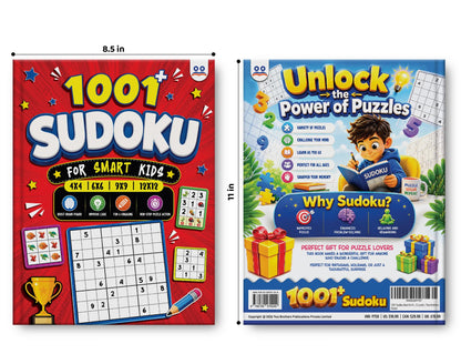Sudoku Book for Kids | 1001+ Sudoku Puzzle Book for Kids & Adults | Brain Booster Activity Book - 4x4, 6x6, 9x9 & 12x12 Levels | Ages 8+ Years | Two Brothers Publications