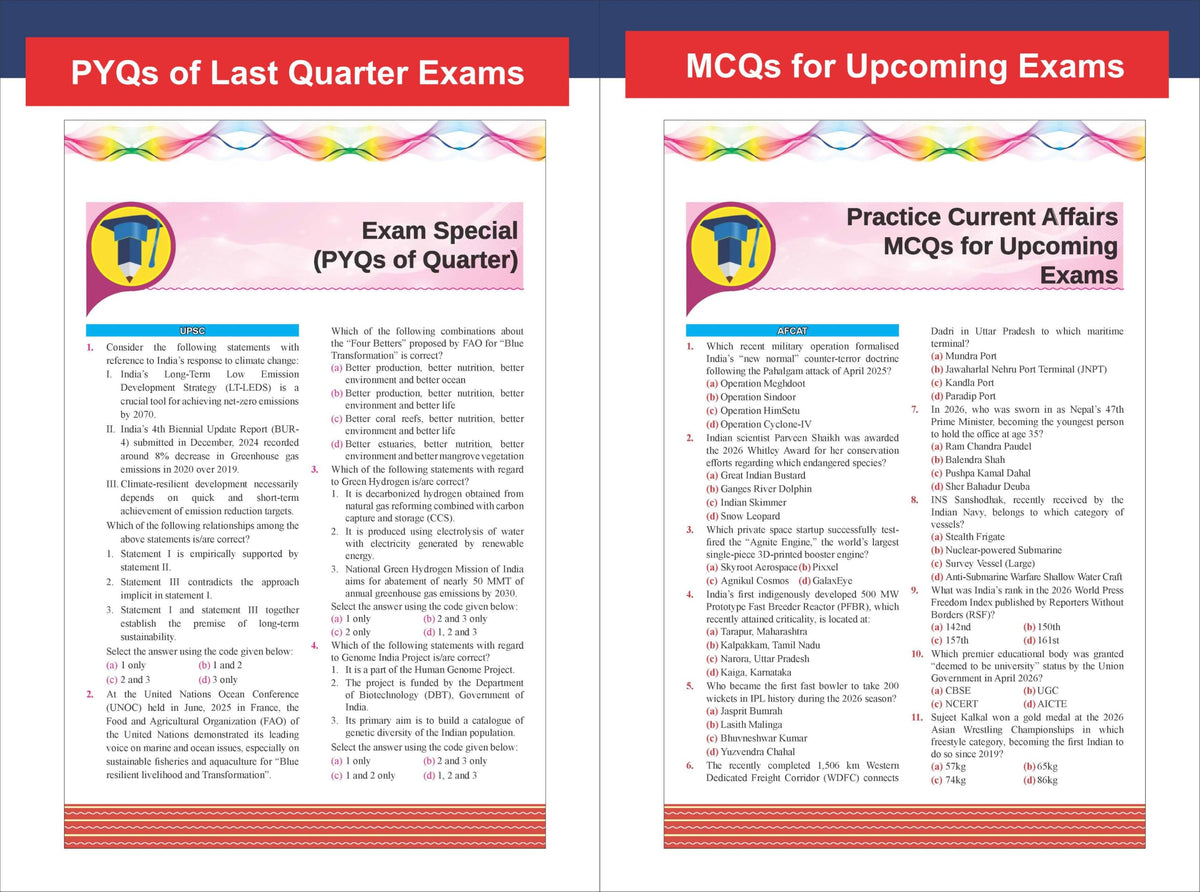 Disha Combo (2 Quarterly Books) Half-Yearly Current Affairs 2026 Vol. 1 & 2 Jan - June 2026 for Competitive Exams 10th 4 Color Edn | UPSC, State PSC Civil Services, SSC, NDA, CDS, Bank PO/ Clerk, RRB