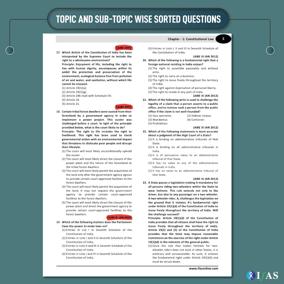 AIBE Exam Books 2026 | 16 Previous Question Paper Solved (2011–2026) with Detailed Solutions | Topic wise AIBE PYQ Book for All India Bar Examination | Two Brothers Publication