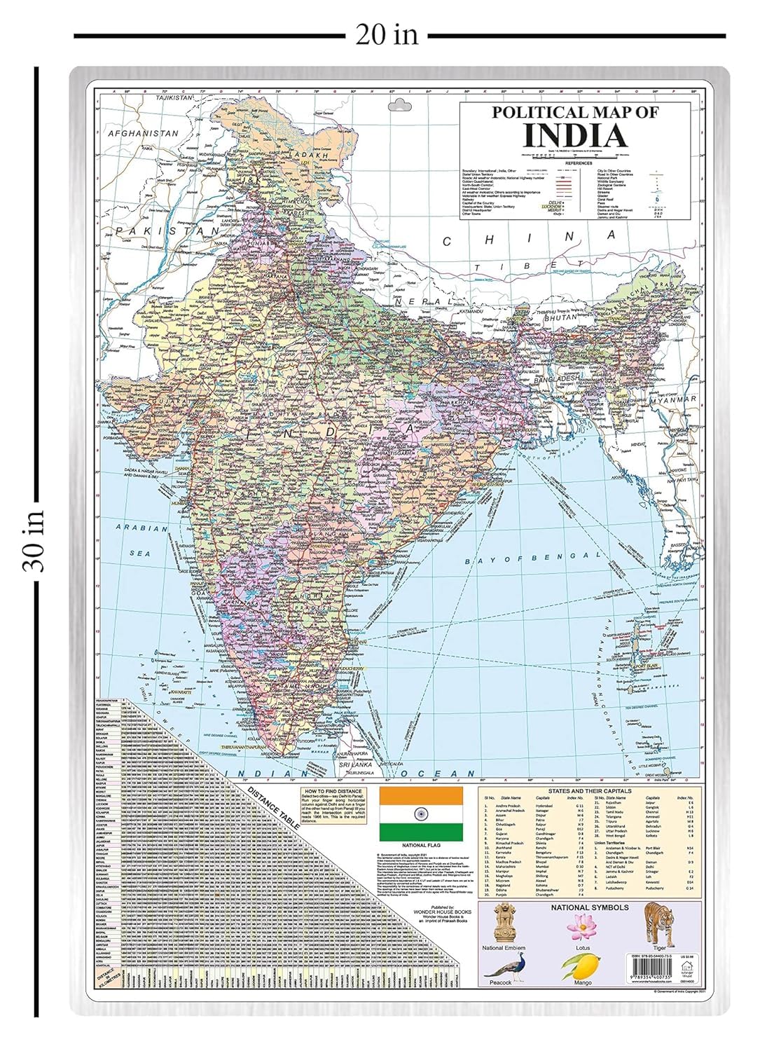 Political Map Of India | Latest Map Of India With The Two New Union Territories Of Jammu & Kashmir And Ladakh