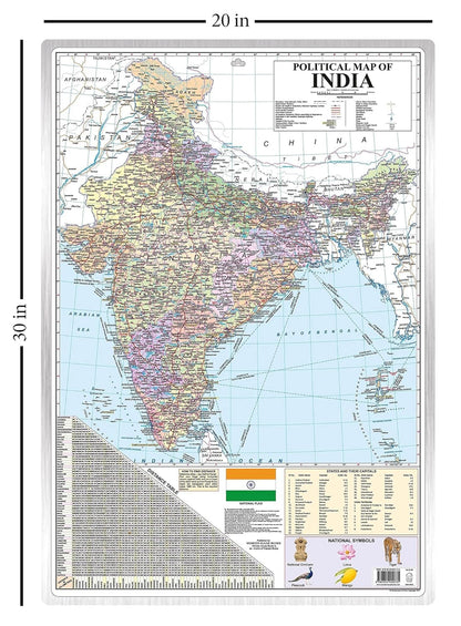 Political Map Of India | Latest Map Of India With The Two New Union Territories Of Jammu & Kashmir And Ladakh